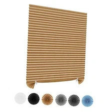 Window Blinds Cordless No Drill Cut to Size Clip On 35"W x 59"H Brown - 1 Pack