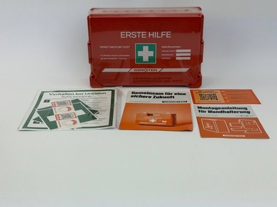 Werkstein Erste Hilfe Kasten DIN 13157 WS-302 gefüllt inkl Wandhalterung