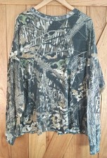 Vintage Mossy Oak Breakup USA Made Long Sleeve Pocket T Shirt Cotton Men's XXL