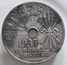 Spanien Spanien 25 centimos - R&eacute;publique -1937 III / SS+