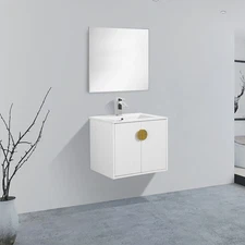 Brand New Wall Hung Vanity with Ceramic Sink 24" W X 18" D X 19" H V9015