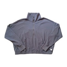 Vuori Sweatshirt Womens XL Blue 1/2 Zip Logo The Rise The Shine Long Sleeve