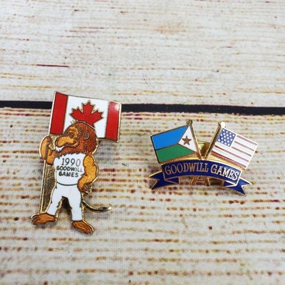 Vintage 1990 GOODWILL GAMES Pins Hat Lapel Pins USA Canada Collectable