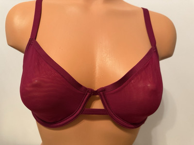 NWT Auden Sheer Unlined Demi Coverage Under Wire Bra Color Shown Size 40D