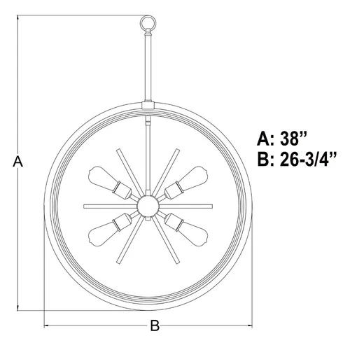 Estelle 6-Light Pendant in Mid-Century Modern and Sputnik Style 38 Inches Tall - Picture 8 of 13