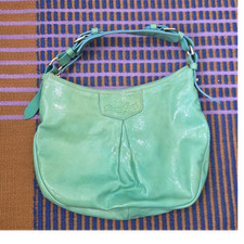 Dooney & Bourke Green Patent Hobo Bag with Zi...