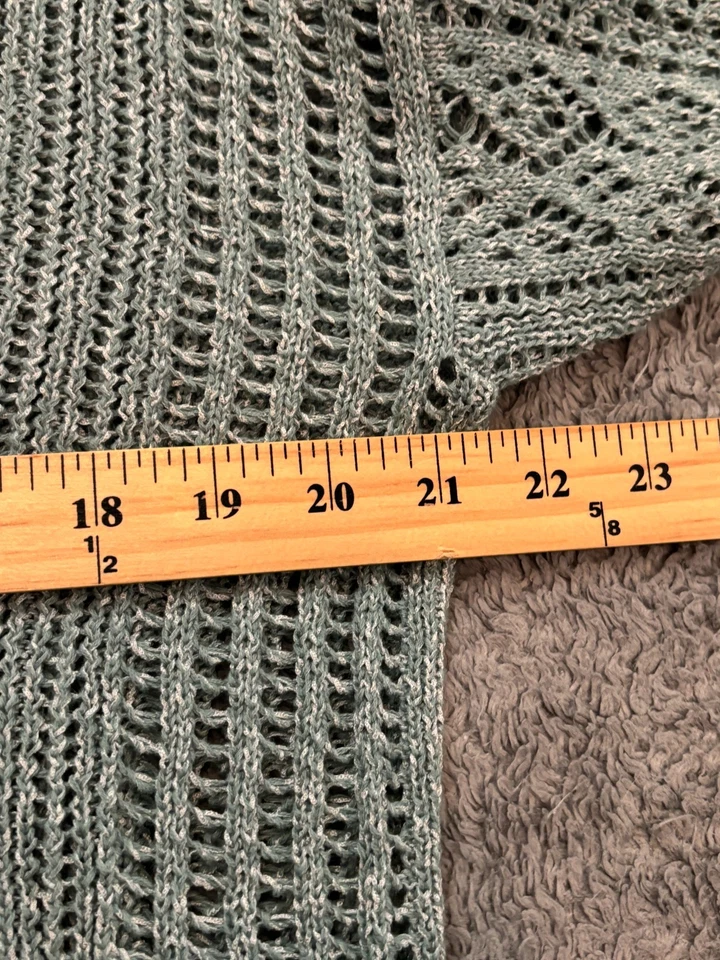 Suéter Chicos Talla 1 Mediano Turquesa Manga Larga Pullover Tejido Abierto Informal Foto 3 de 4