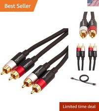 2 RCA Stereo Audio Cable for Hi-Fi System, Amplifier, Active Speakers or Subw...