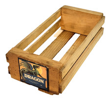 Vintage Napa Valley Box Company 12 Cassette Tape Real Wood Storage Holder Dragon