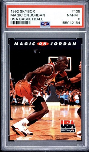 1992 Skybox USA Basketball Magic On Jordan Michael Jordan PSA 8 Low Pop 225!