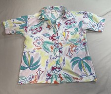 70s VTG Jantzen Button Up Floral Blouse Size Medium Made In USA