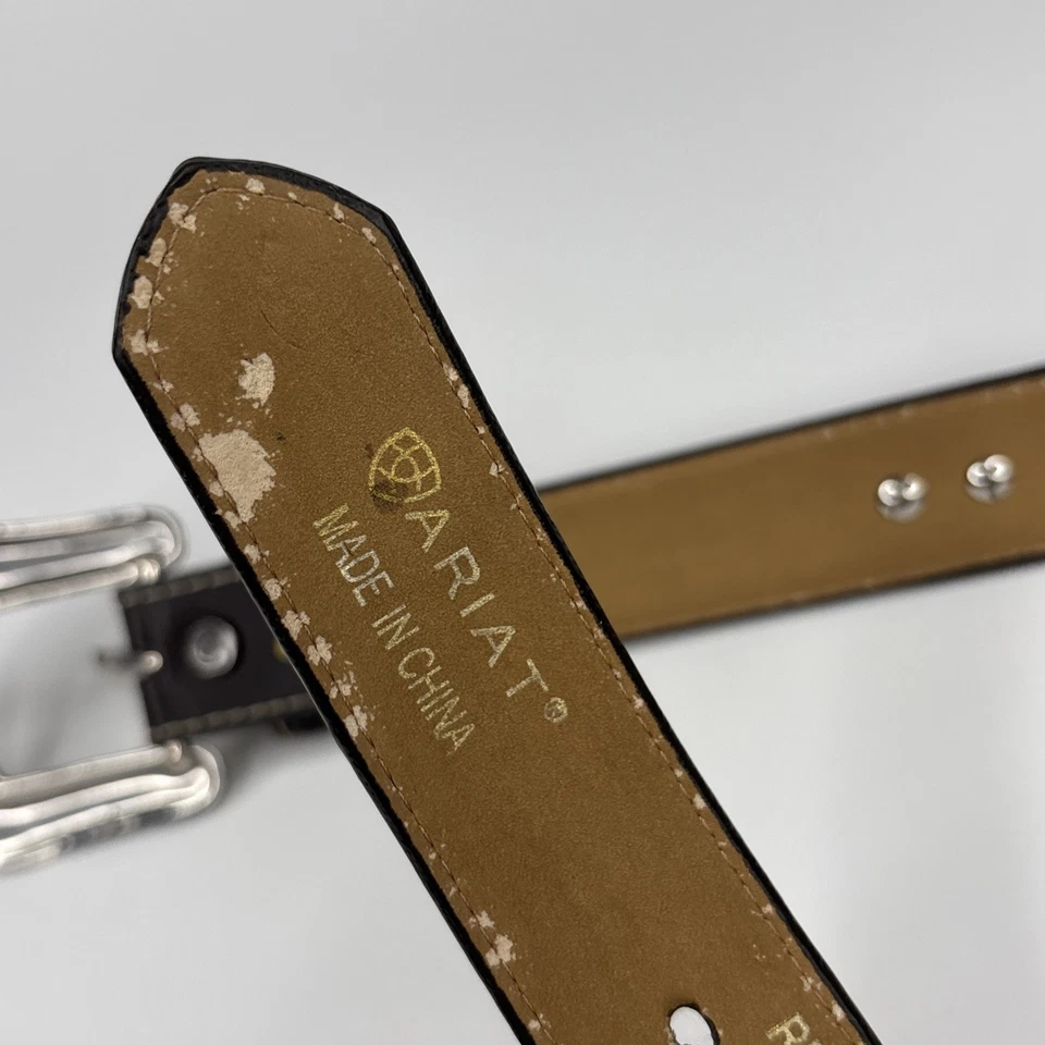 Cinto feminino Ariat Western couro cowgirl tooled floral conchos 1302402 tamanho 30 - Imagem 4 de 4