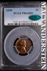 1939 Lincoln Wheat Cent-PCGS/CAC MS 64 RB Choice Gem BU No Reserve #SLL387