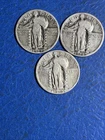 3-different Standing Liberty Quarters 90% Silver