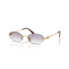MIU MIU MU A54S 5AK04O Gold Gradient Light Grey Oval Rimless Sunglasses AUTHENTI