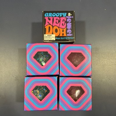 NeeDoh Groovy Jewel 1.25'' Glitter Squishy Shiny Tiny Diamond RARE - Random Color