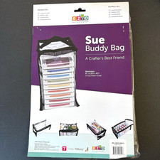 Totally Tiffany Sue Buddy Bag Clear Zip Storage 8x4.25x4.5in Ink Ribbon Crafts