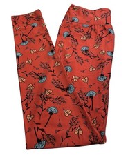 LuLaRoe Leggings OS One Size Floral Autumn Fall PEACH Abstract Leaves FAST Ship