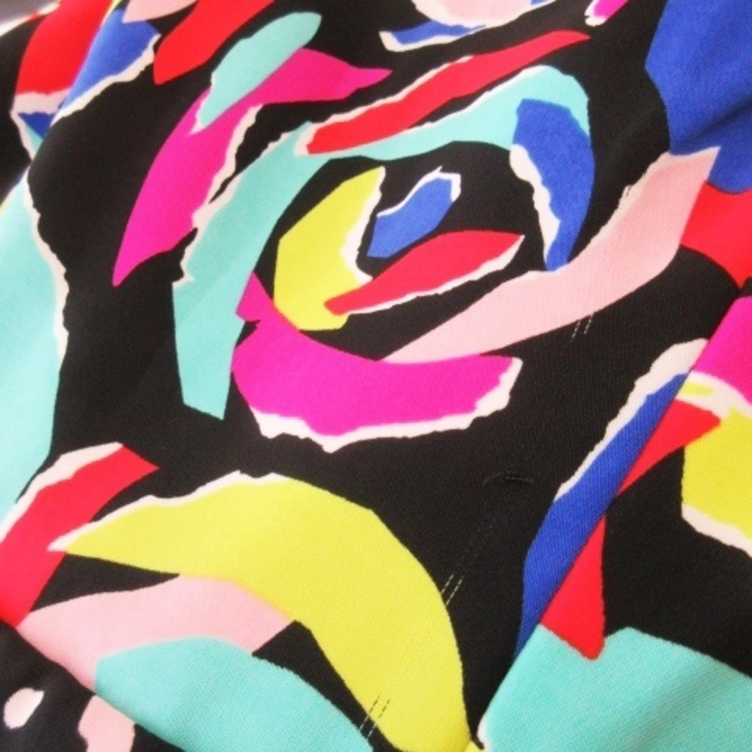 Abito Moschino BOUTIQUE lunghezza ginocchio senza maniche peplo volant rosa floreale 36