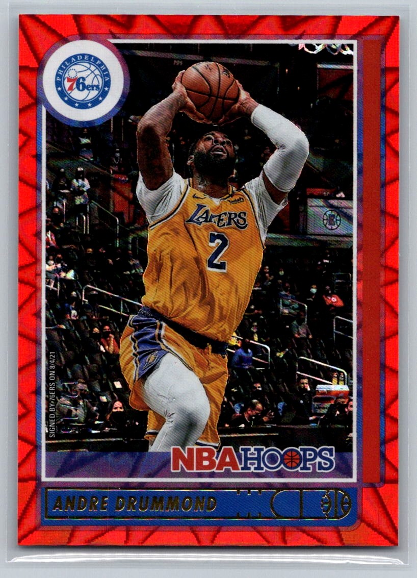2021-22 Hoops #186 Andre Drummond Red Explosion #/15