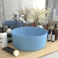 LuxuriöSes Waschbecken Rund Matt Hellblau 40X15 Cm Keramik