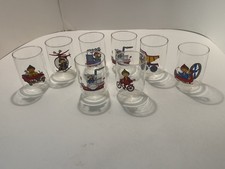 8 x original DDR Sandm&auml;nnchen Gl&auml;ser / Trinkglas bedruckt noch gut erhalten