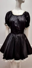 Vintage Bombshell MAID Dress 1960s XS 24" TULLE & LACE MOD DAY OF DEAD