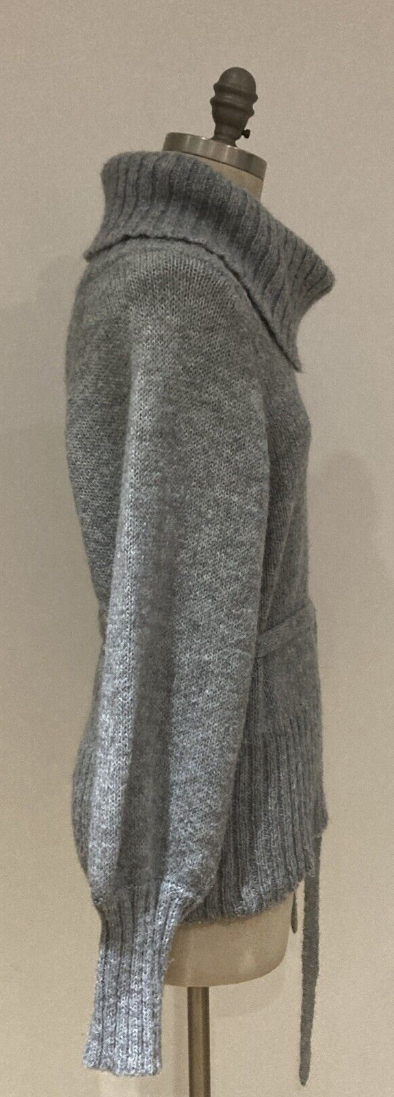 Vintage 90s Y2K 00s New Look Old Label Grey Cowl Neck Sweater, Size 12 UK 6