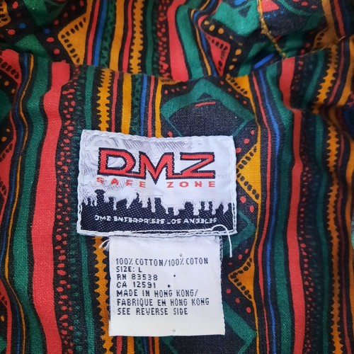 Vintage 90s Jacket Denim Aztec Tribal Print Hooded Coat Mens M DMZ Safe Zone - Bild 5 von 12