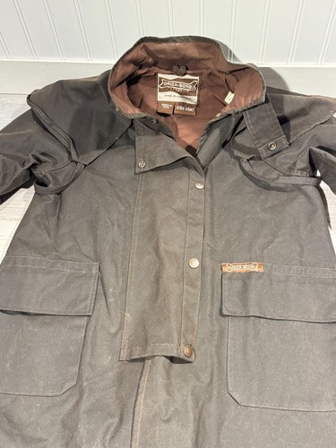 Vintage RARE Driza Bone KIDS Horse Riding Jacket Coat Duster Waxed Oilcloth 8-10 - Picture 3 of 10