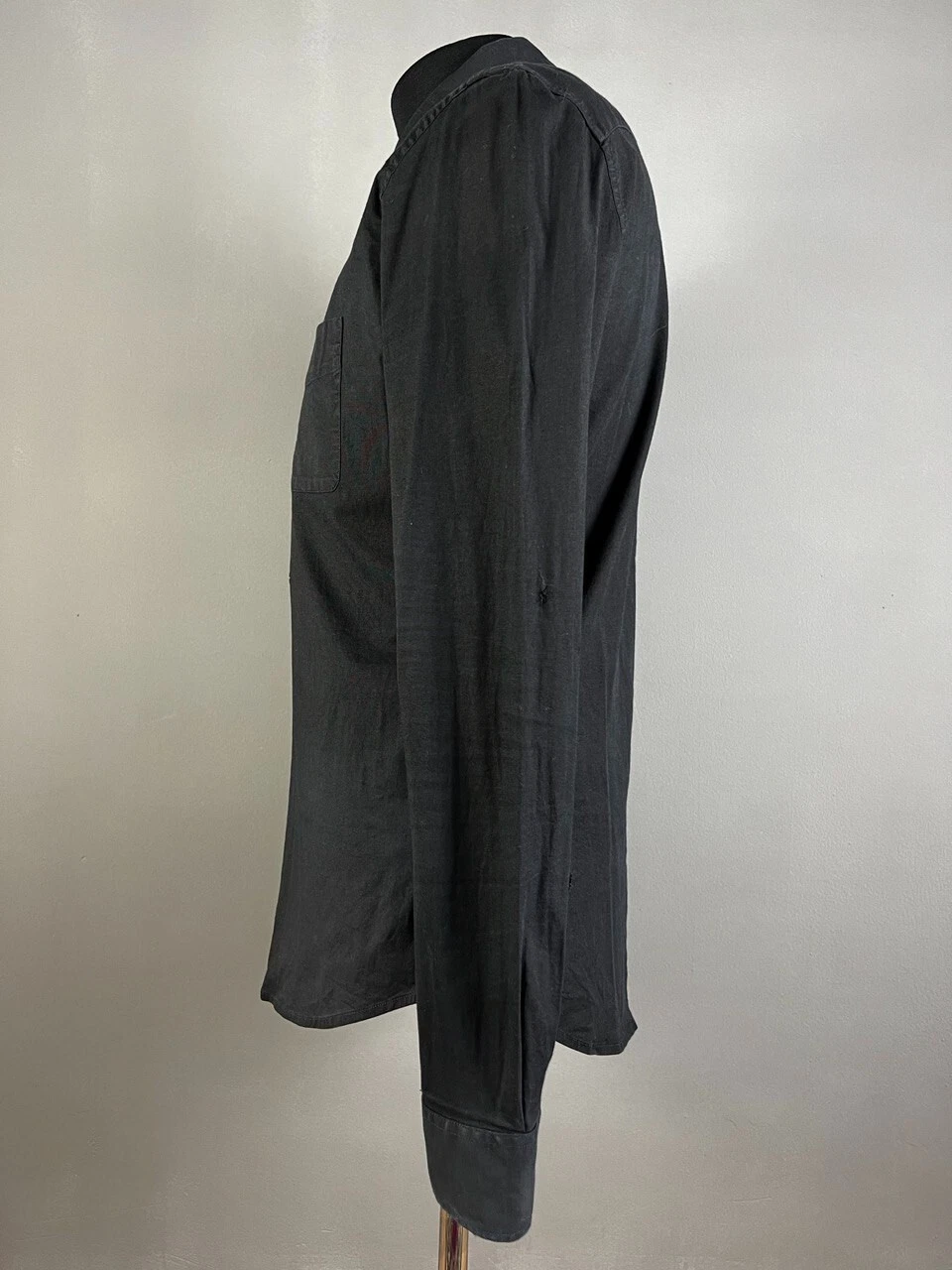 Versace camicia uomo elegante manica lunga con bottoni nera taglia 43