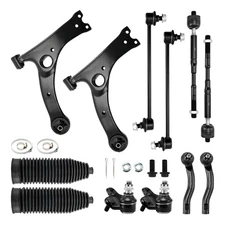 12Pcs Lower Control Arm Ball Joint Tie Rod Suspension Kit For 2003-2008 Corolla