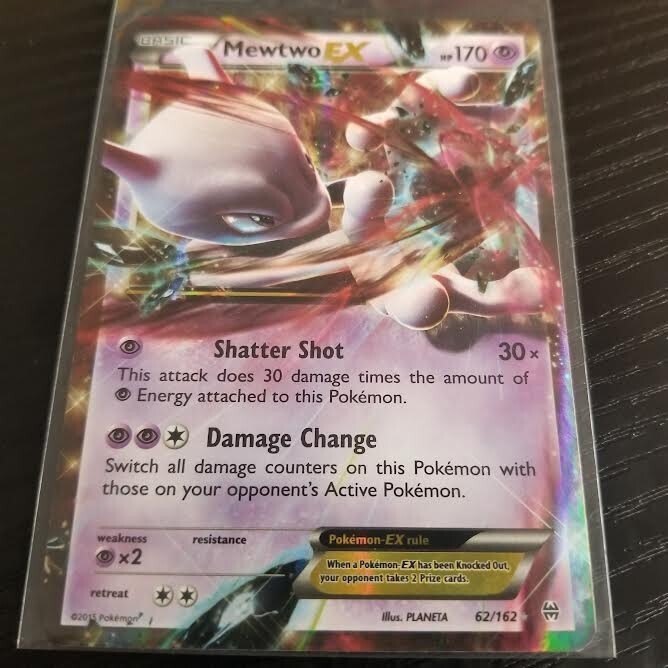 Mewtwo EX 62/162- Near Mint- Ultra Rare Holo- XY BREAKthrough