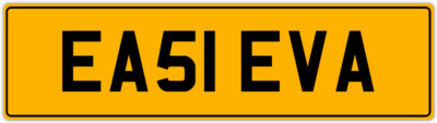 EASY EVA EVELYN EVAS EA51 EVA PRIVATE REGISTRATION NUMBER PLATE