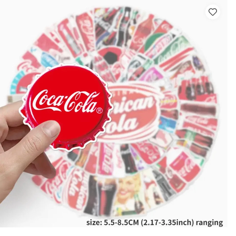 50pc COCA COLA, COKE LOGO MIX STICKERS-The First & Long Time Favorite Since 1886 - Image 2 of 4