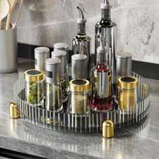 Rotating Cupboard Organiser Spice Rack Vanity Tray for Kitchen Bathroom Bedroom