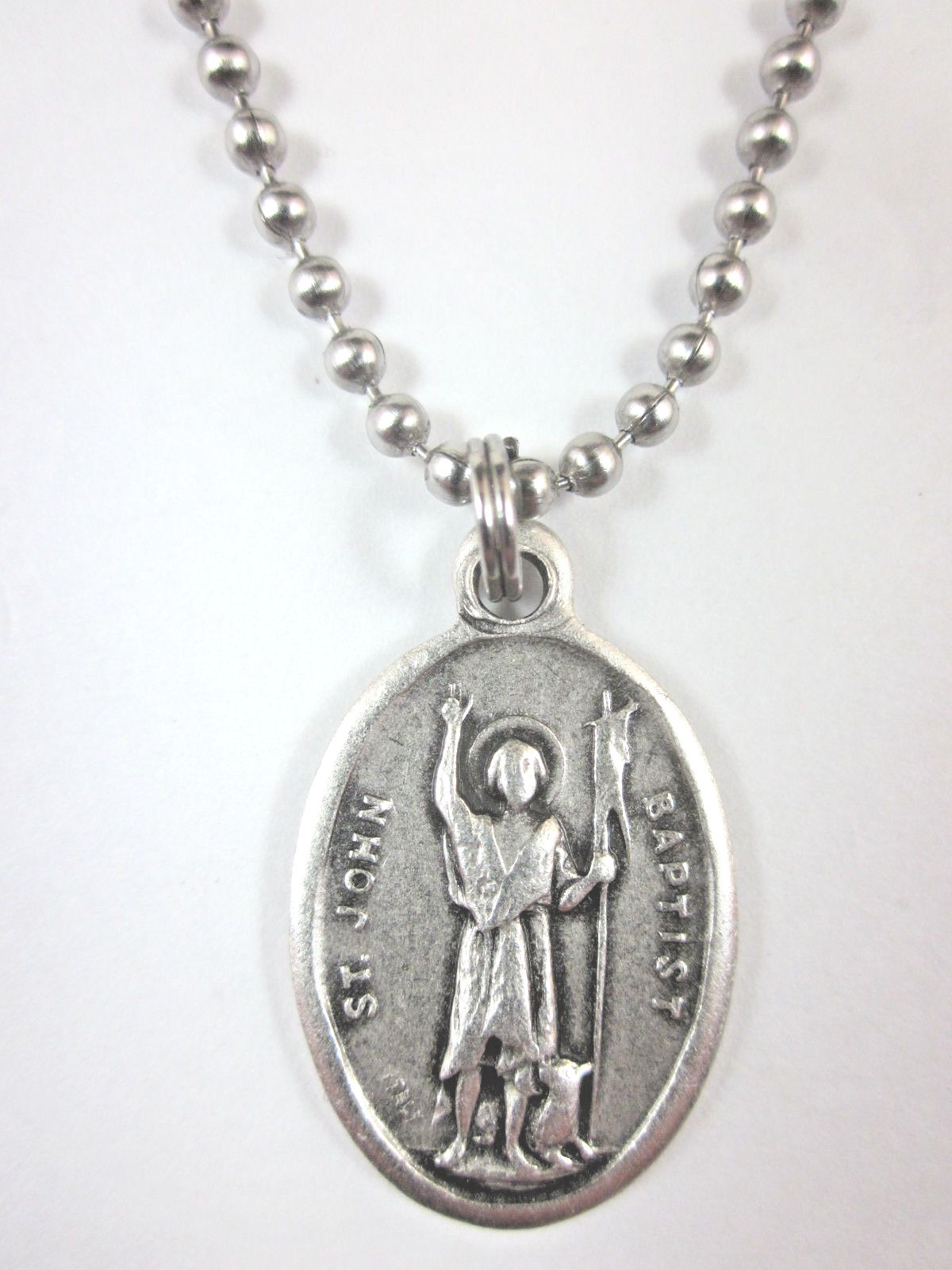 St John the Baptist Medal Pendant Necklace 24" Ball Chain Gift Box ...