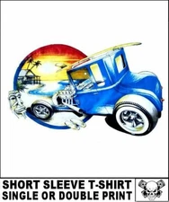 Old School Hemi Tall T Hot Street Rod Outlaw Surf Board Skull Car T-shirt TB30