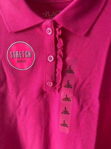 NWT Girl's Children's Place Long Sleeve Polo (L 10/12) SPRUCESHADE (Reg 14.95) - Picture 4 of 7