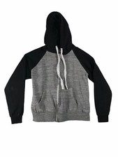 Doublju Kid's Zip Up Hoodie Jacket with Pockets - Unisex Size M - Gray/Black