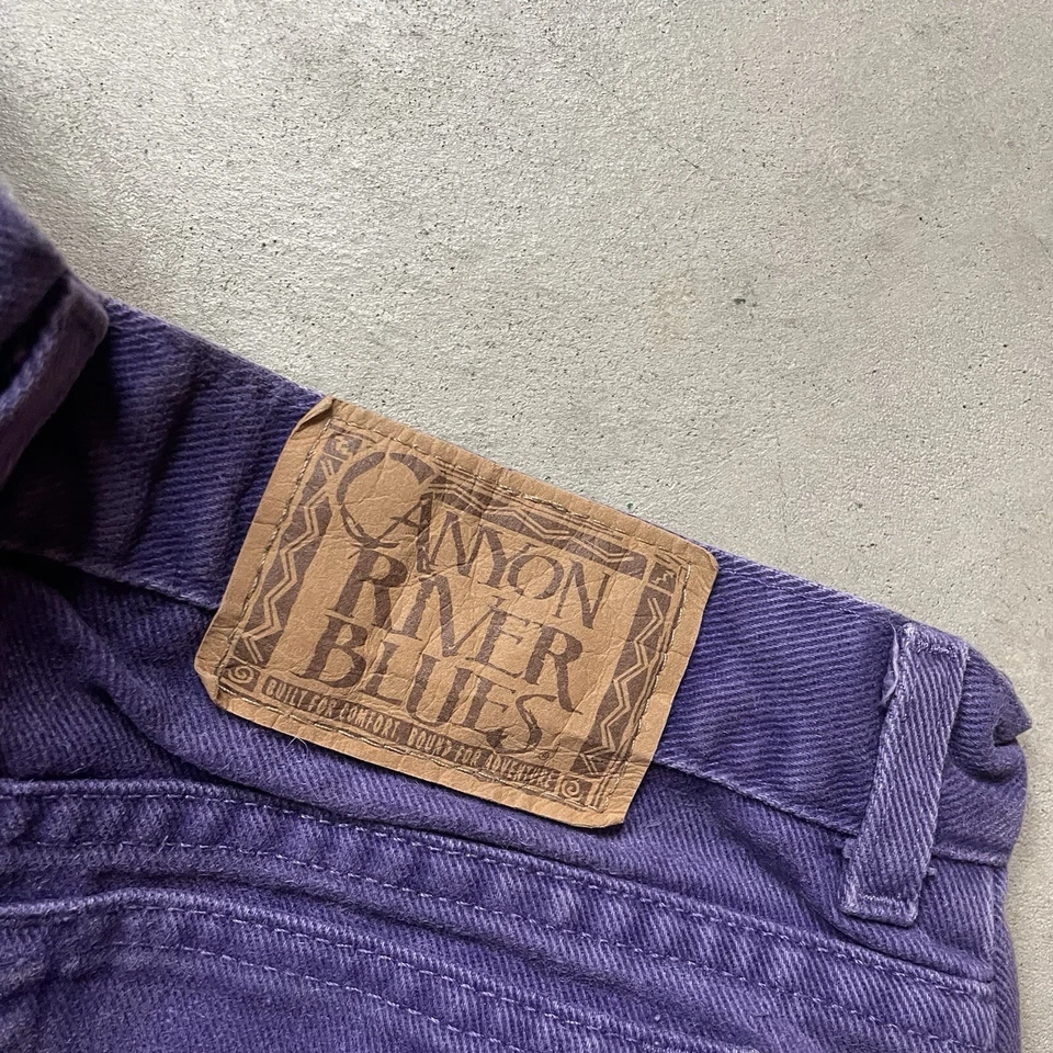 Pantalones de mezclilla vintage Canyon River azules años 90 púrpura tiro alto talla 16 sueltos holgados 28x27 Foto 3 de 4
