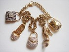 VINTAGE  ESTATE VERMEIL STERLING 925 SLIPPER  PURSE CHARM BRACELET — photo 1