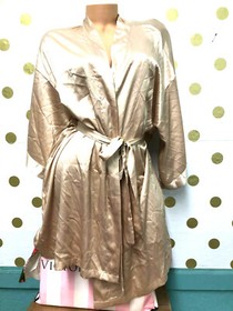 Victoria's Secret Very Sexy Short Satin Kimono Robe Champagne M/L NWT