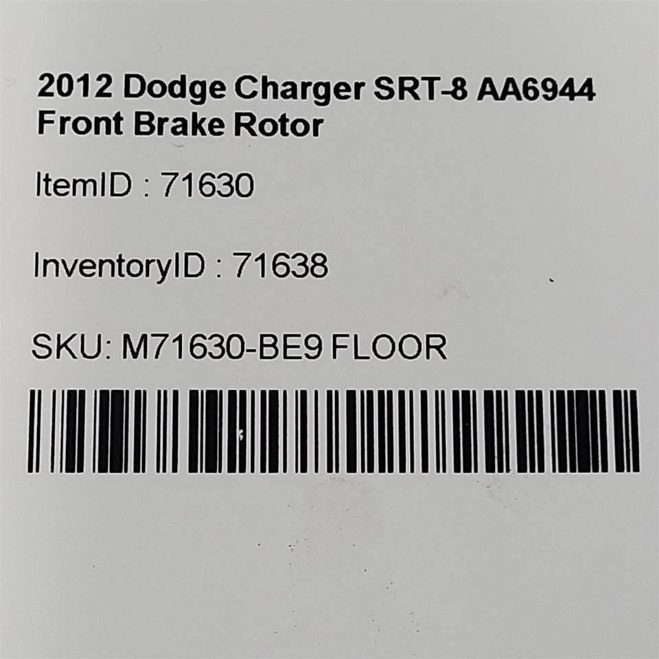 Dodge Charger SRT-8 2012 rotor de freno delantero OEM ranurado AA6944 Foto 4 de 4