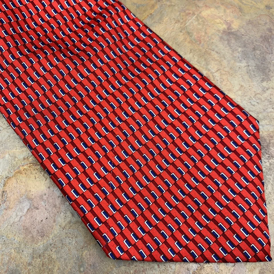 Corbata Firenze Pure Silk roja geométrica Power Foto 2 de 4