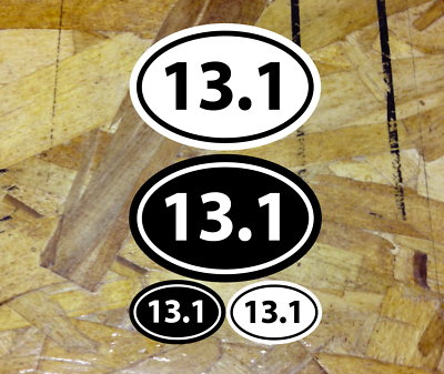 Half Marathon Run Runner mile sticker decals Black White for  5