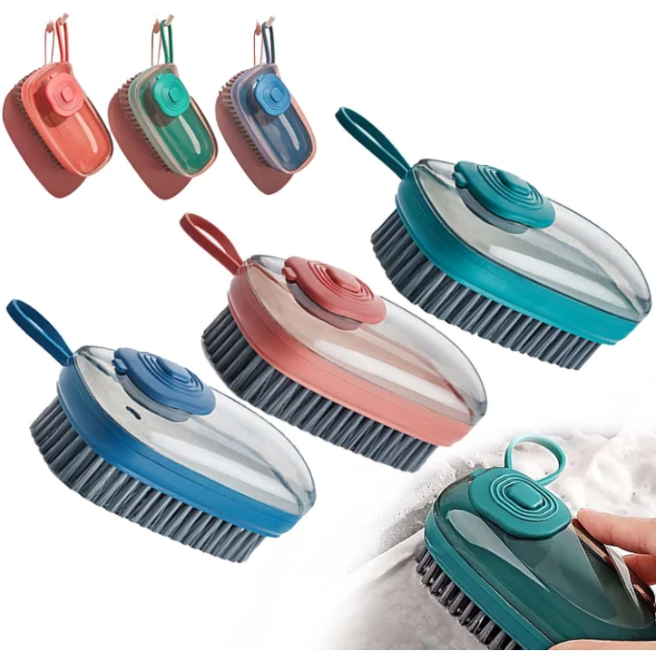 2-in-1 Soap Dispensing Cleaning Brush, Multifunctional Pressing Cleaning Brush