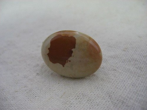CREAM & ORANGE BROWN STONE Vintage Tie Clip Tie Clasp ~ SWANK ~ 1" Wide ~ - Picture 4 of 6
