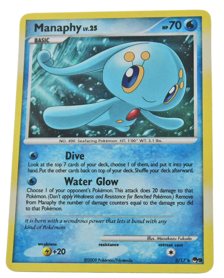 Manaphy 2/17 Holo Rare Pop 9 Series Promo NM With Tracking 4a