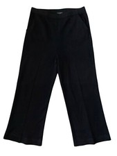 St. John Caviar Black Wide-Leg Pants Size 10